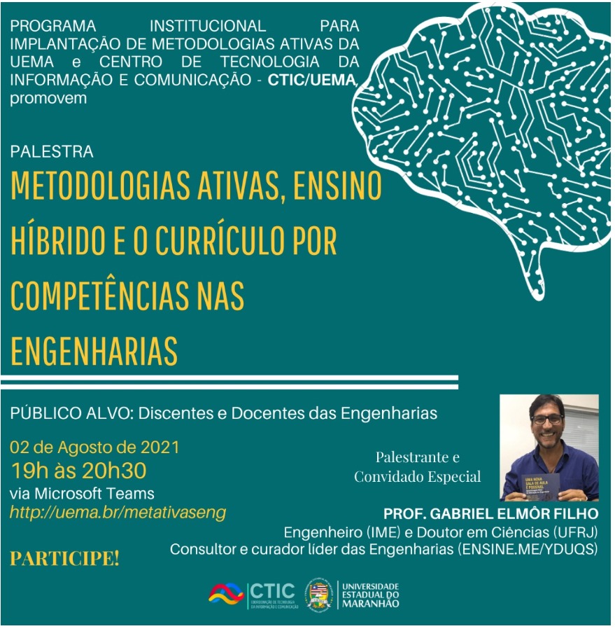 Palestra sobre Metodologias Ativas, Ensino Híbrido e o Currículo por Competências nas Engenharias