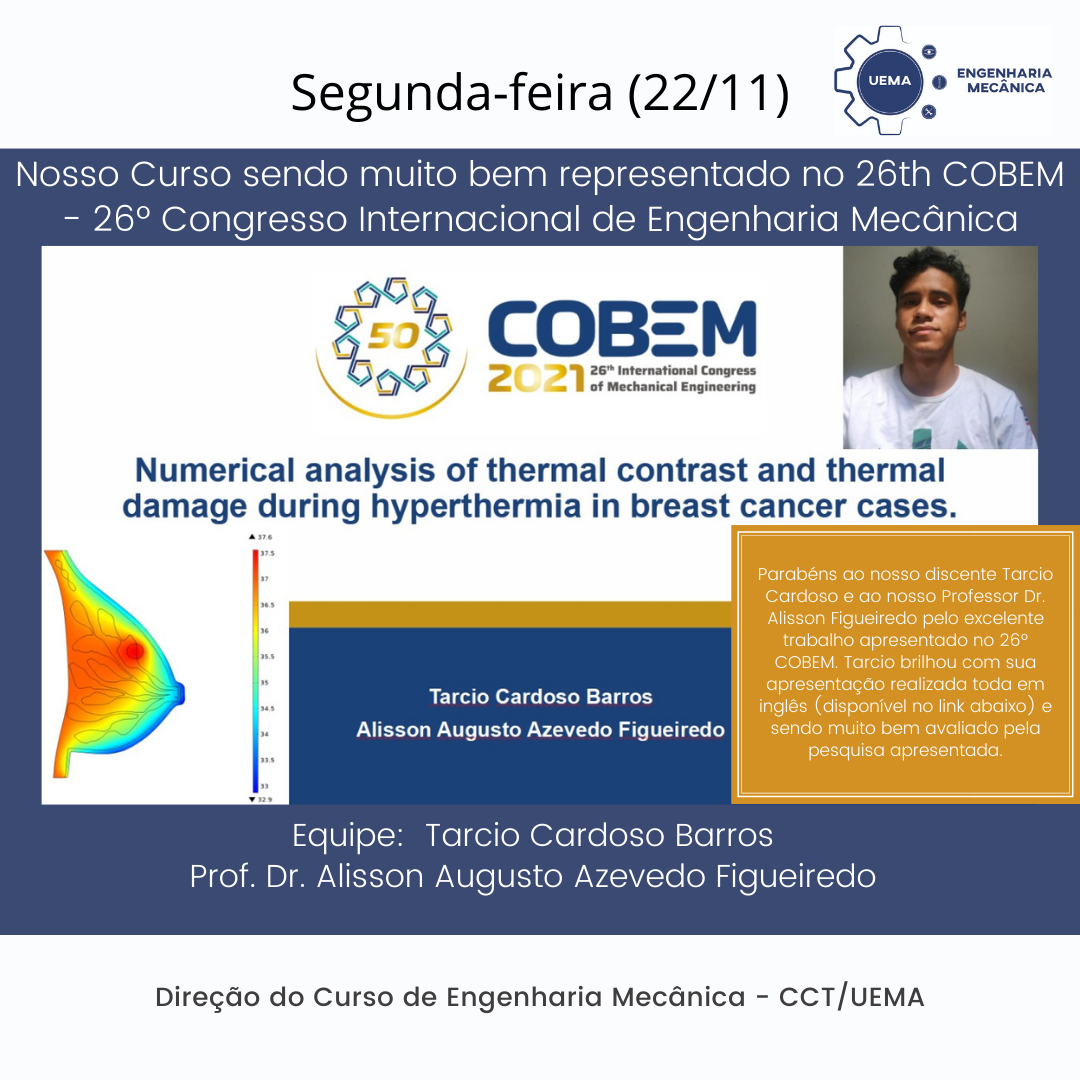 Nosso Curso sendo muito bem representado no 26th COBEM – 26º Congresso Internacional de Engenharia Mecânica