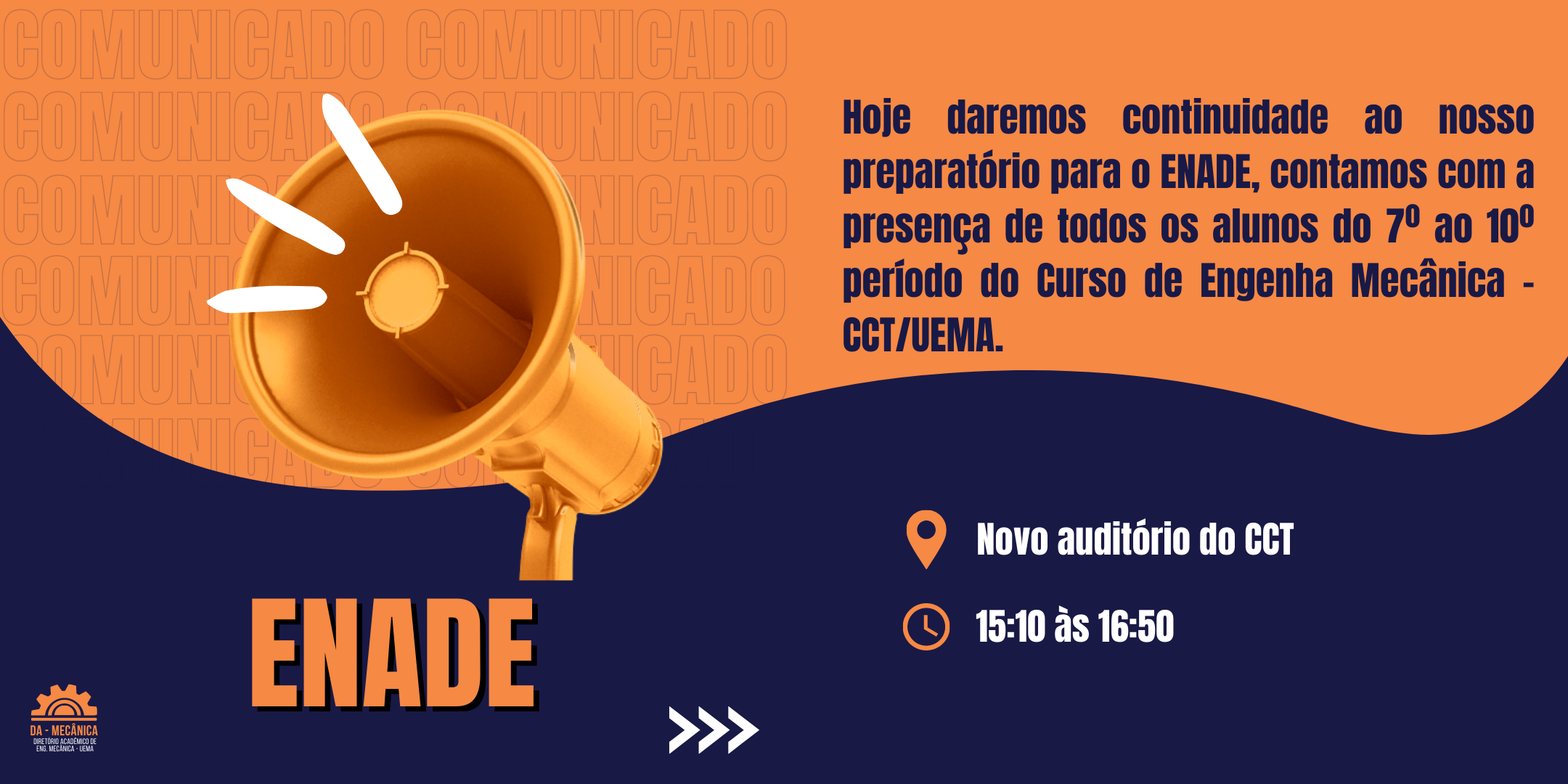 Convite para o 2º encontro do Preparatório Enade + Concursos da EngMec UEMA