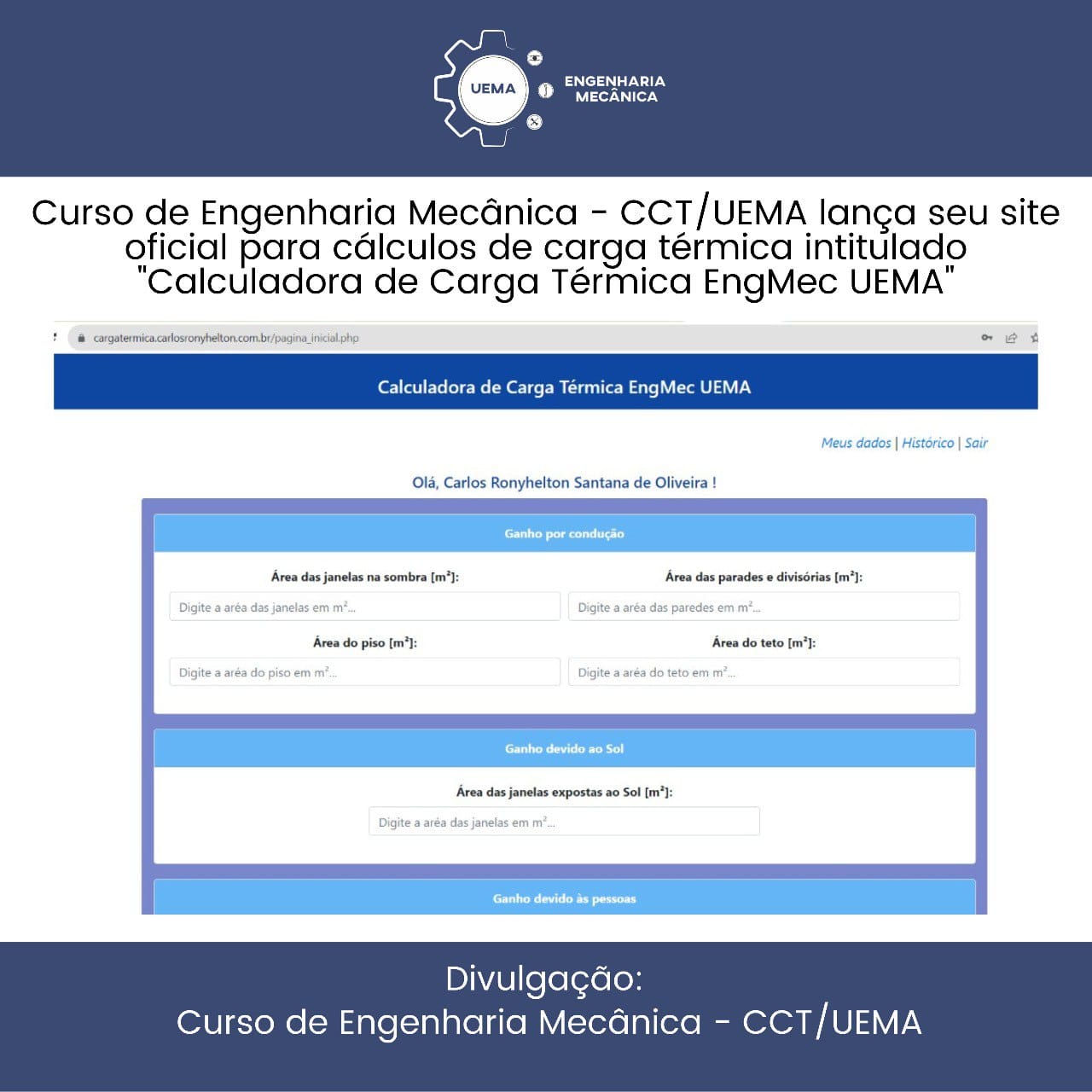 Lançamento do nosso site oficial para cálculo de cargas térmicas