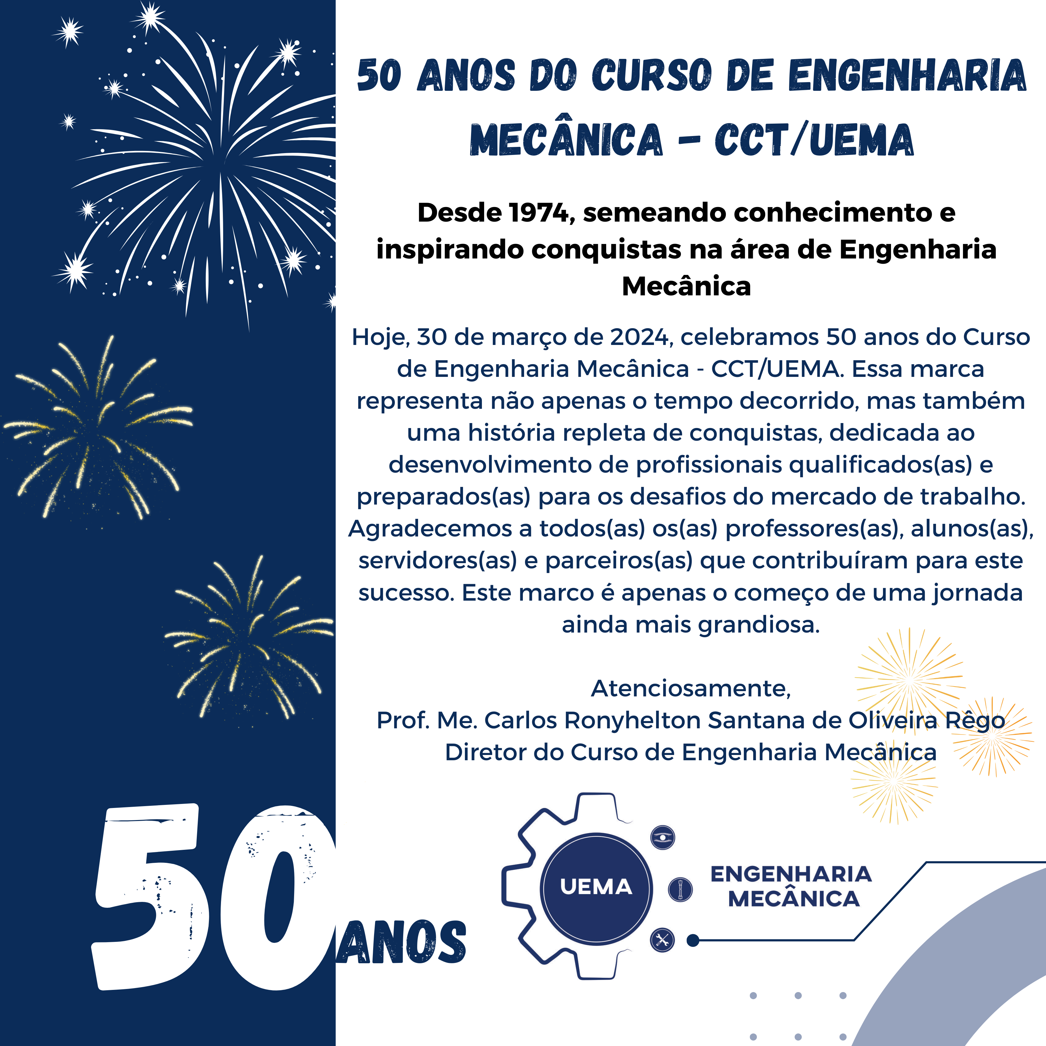 Engenharia Mecânica | 50 anos do Curso de Engenharia Mecânica – CCT/UEMA